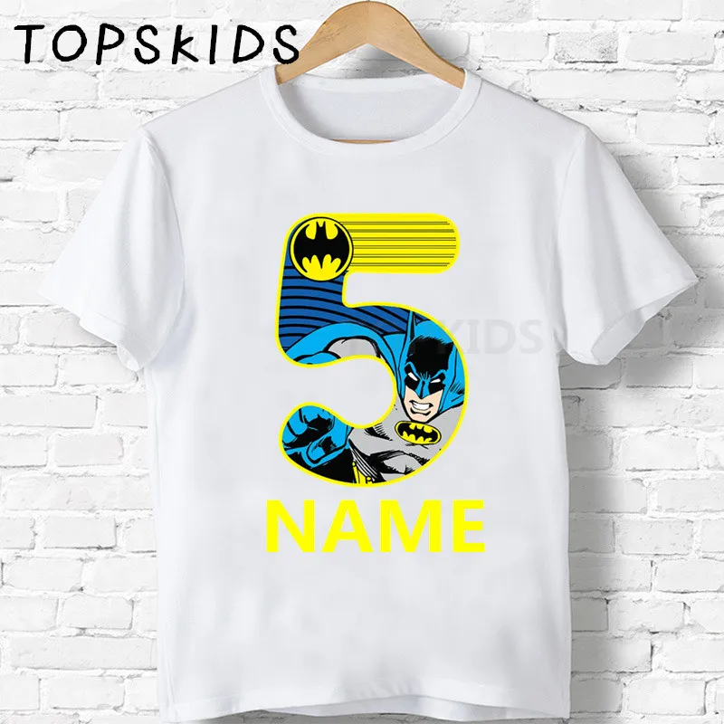2020 Kids Clothes Baby Boys Happy Birthday Number 1~9 Super Hero Cartoon T shirt Girl T-shirt Children Funny Superhero Gift