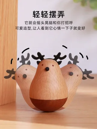 

Swing Pet Wood Ornaments Office Desktop Cute Animal Small Gifts