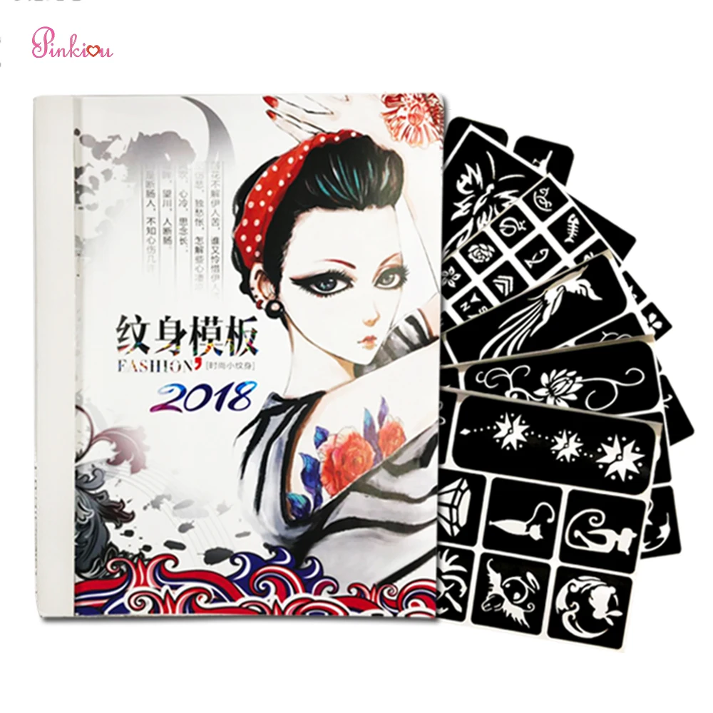 Блестящий тату альбом для рисования аэрограф наклейки шаблоны|Временные тату| |