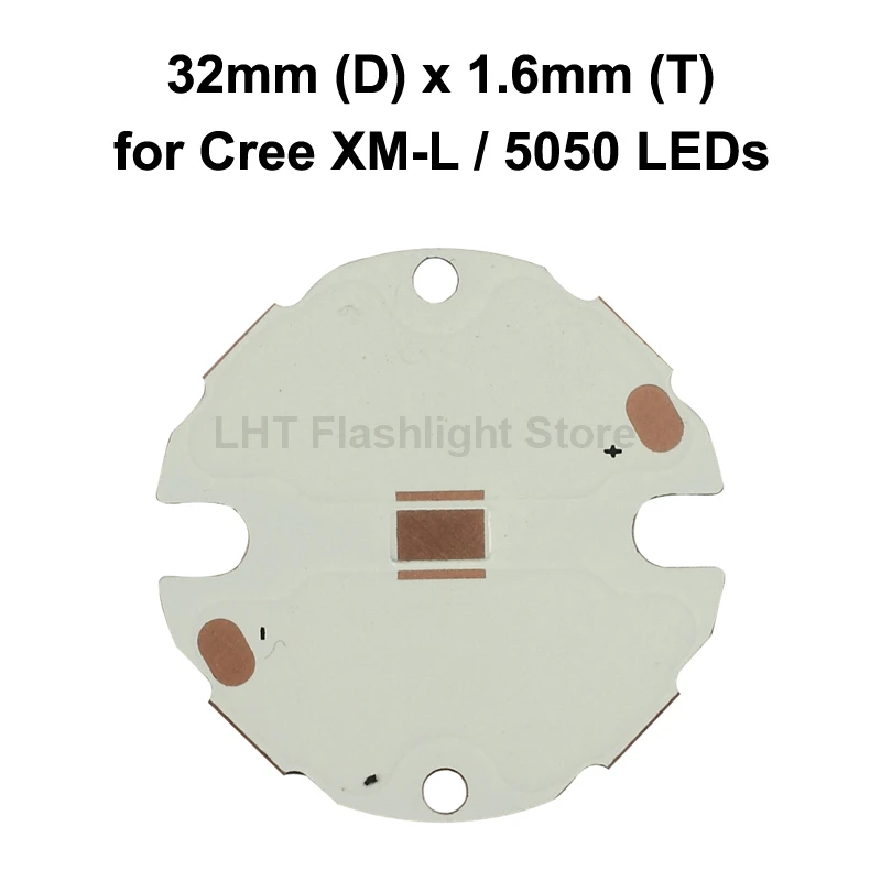 32 мм (диаметр) x 1 6 (T) DTP медная MCPCB для светодиодов Cree XM L / 5050|Портативные