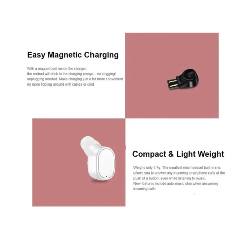 

MEUYAG Mini Earloop Noise Cancelling Wireless Earphone Handsfree Sports Drive Call Headset With Microphone For All Smart Phones