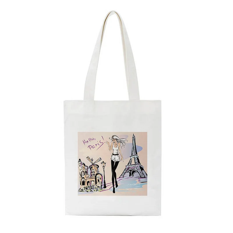 Красивая Женская парусиновая сумка на плечо под Эйфелевой башней Парижа новинка
