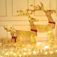 35cm christmas decoration ornaments gold deer elk led light christmas tree scene room house navidad new year decoration