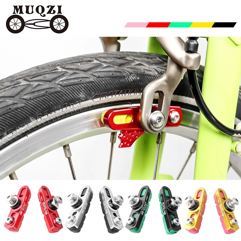 

MUQZI Brake Pads MTB Road Bicycle CNC Brake Blocks Holder No Noise Skid Brake Shoes For Bike Alloy Wheels