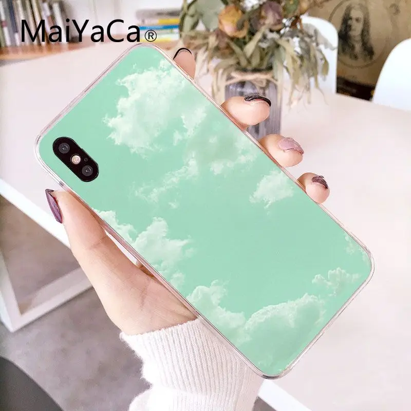 MaiYaCa простой маленький Свежий мятный зеленый DIY Роскошный чехол для iPhone X XS MAX 6 6s 7 7plus 8 8Plus 5 5S SE XR 10 - Цвет: A12