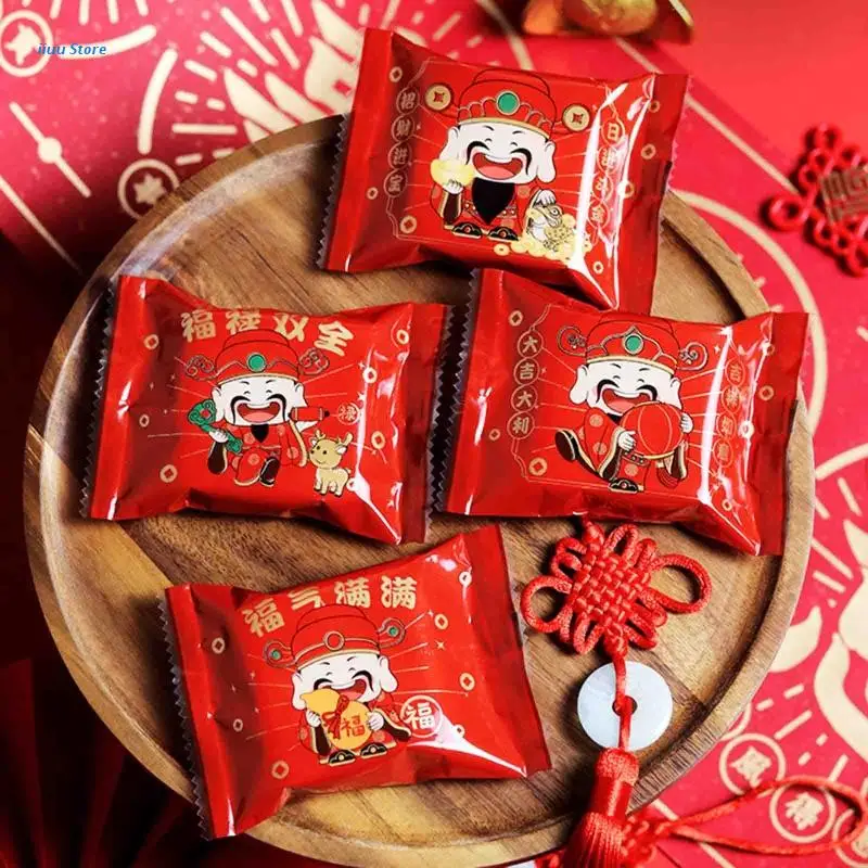 Китайский новый год тигр Стартовый Набор сумок упаковочные пакеты для бисквитов