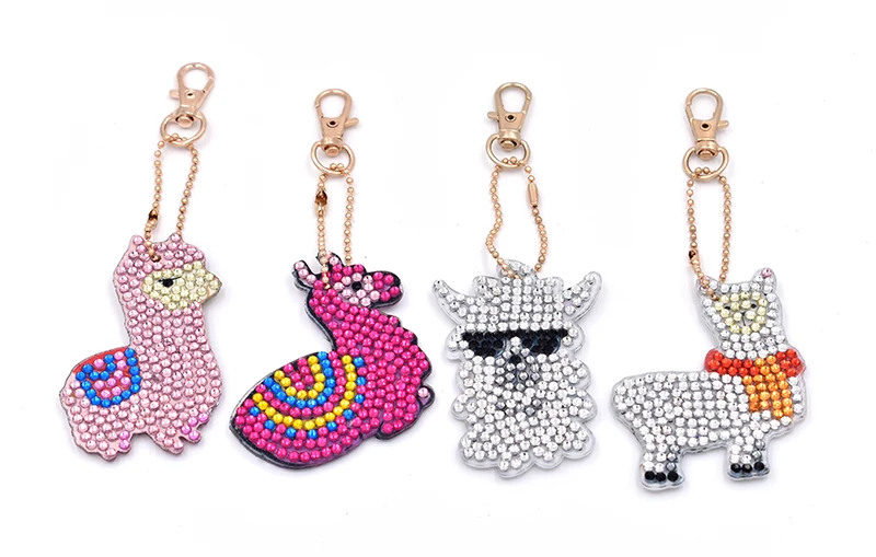

Animal pattern design DIY diamond keychain painting Christmas gift 5D special price full diamond kids jewelry