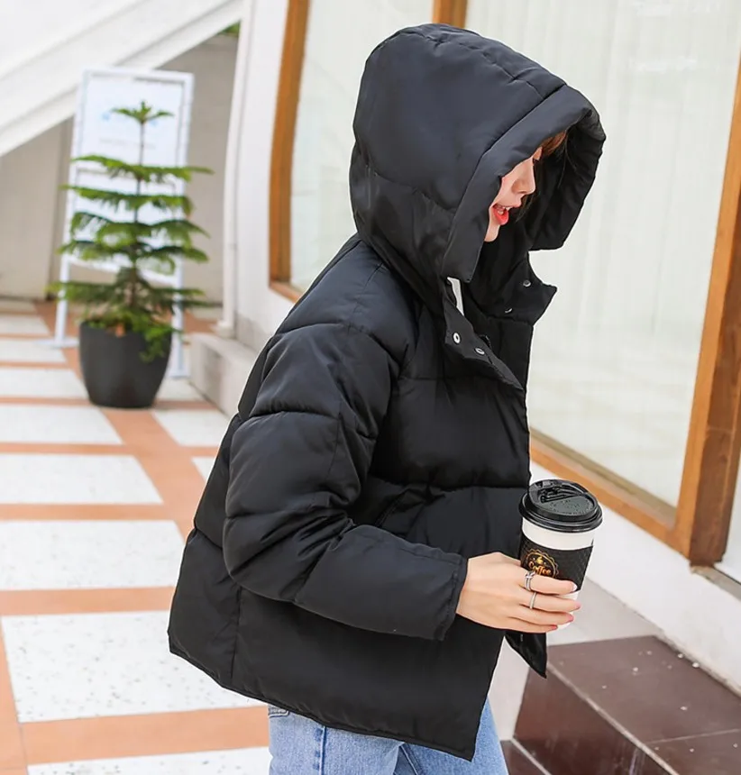 2019 Women's Winter Jacket Hooded Cotton Puffer Parka Five color Solid Leather Coat S——XXL|Женские парки| |
