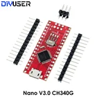 Nano Micro USB с Загрузчиком Nano v3.0 ATMEGA168P, совместимый контроллер Nano V3 Red для Arduino CH340, USB-драйвер 16 МГц