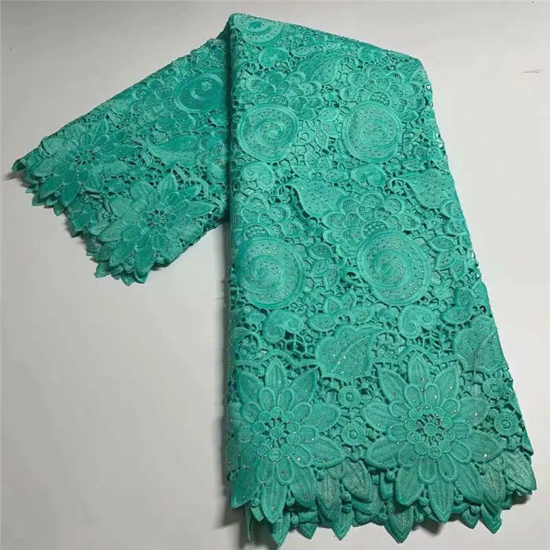 2020 новейшие стили вышивки бисером африканский гипюр Кружевная Ткань 5 ярдов