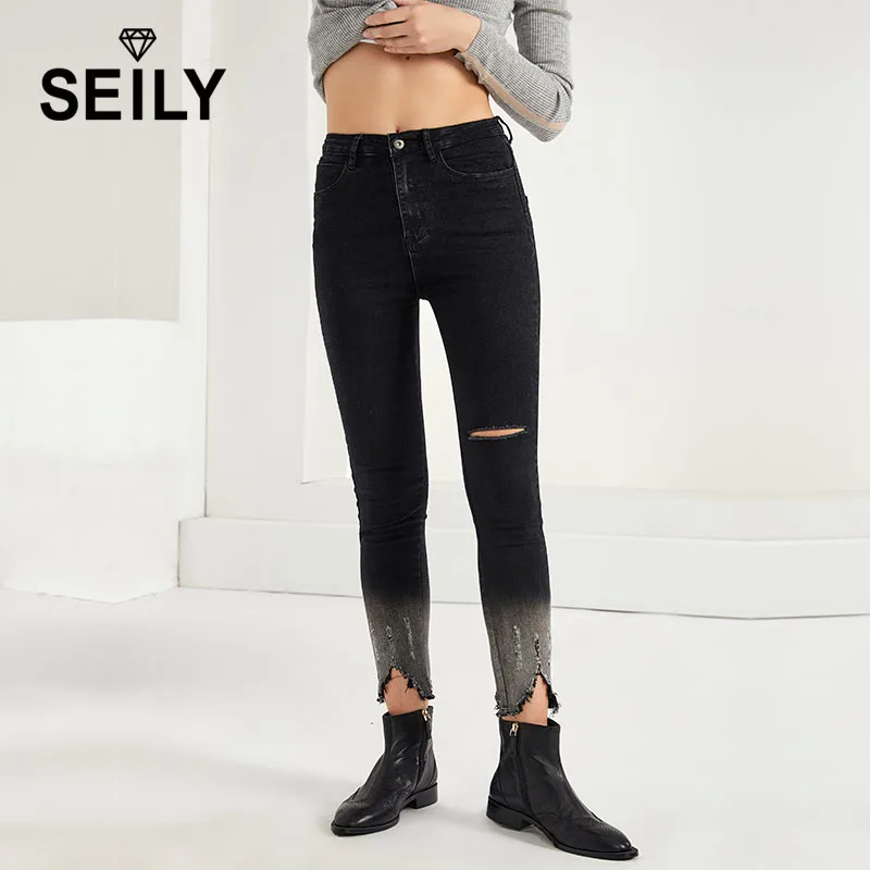 2020 облегающие джинсы бойфренды брюки женские рваные потертые джинсовые с