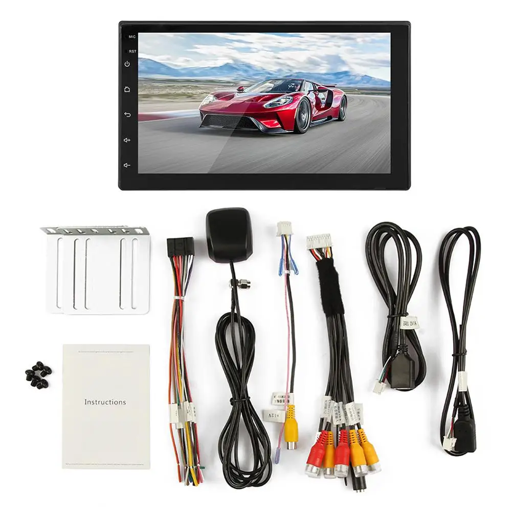 2 Din Android 9 1 Автомобильный мультимедийный видео плеер Авто Радио Bluetooth WIFI Аудио