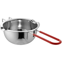 promotion stainless steel universal anti scald handle hot pot melted butter chocolate cheese caramel 400ml silver