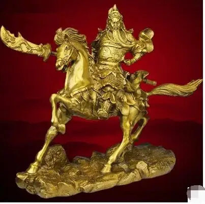 1010 чистая бронза езда Гонг как бронзовая статуя|Статуи и скульптуры| |