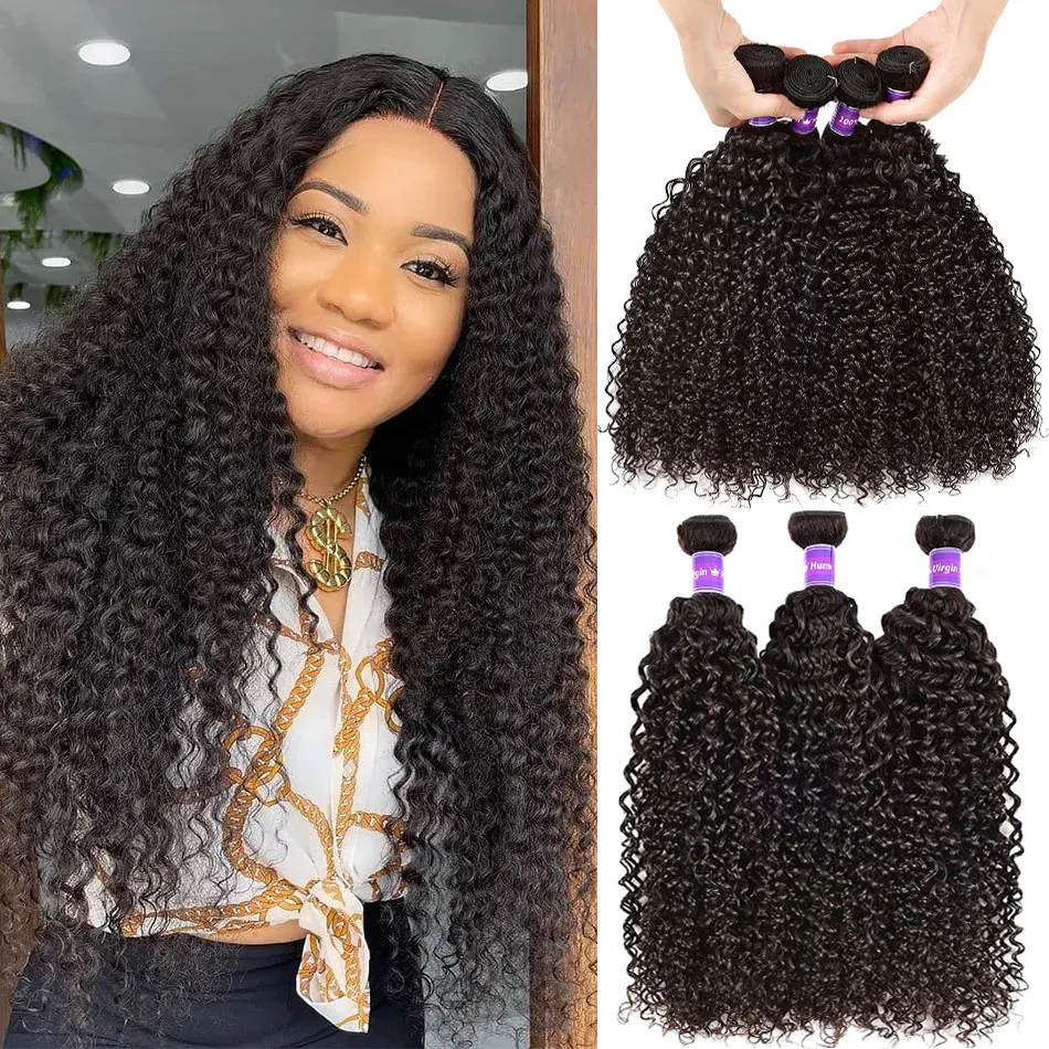 

Peruvian Kinky Curly Hiar Bundles Natural Black 1/3/4pcs/Lot 100% Curly Human Hair Bundles Deals Virgin Hair Bundle Extensions