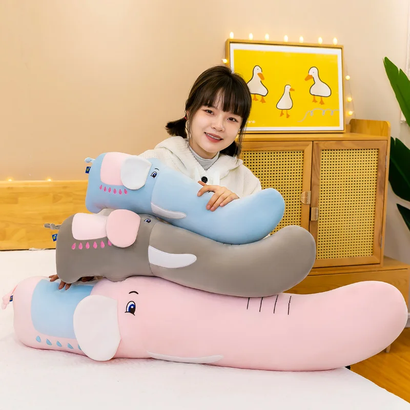

70-110 Cm Kawaii Creative Elephant Nose Pillow Multi-color Sofa Cushions Sleep Pillows Office Lumbar Support Thickened Soft Warm