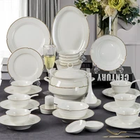dishes and cutlery set chinese modern minimalist ceramic tableware chopsticks jingdezhen bone china noodles bowls and plates