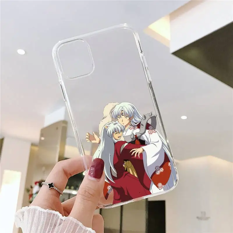 

Anime Inuyasha Phone Case Transparent for iPhone 6 7 8 11 12 s mini pro X XS XR MAX Plus SE cover funda Soft Silicone