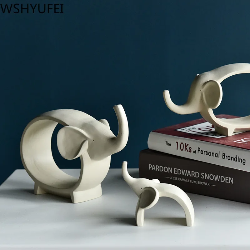 Скандинавские минималистичные изделия из смолы милый слон статуя животных