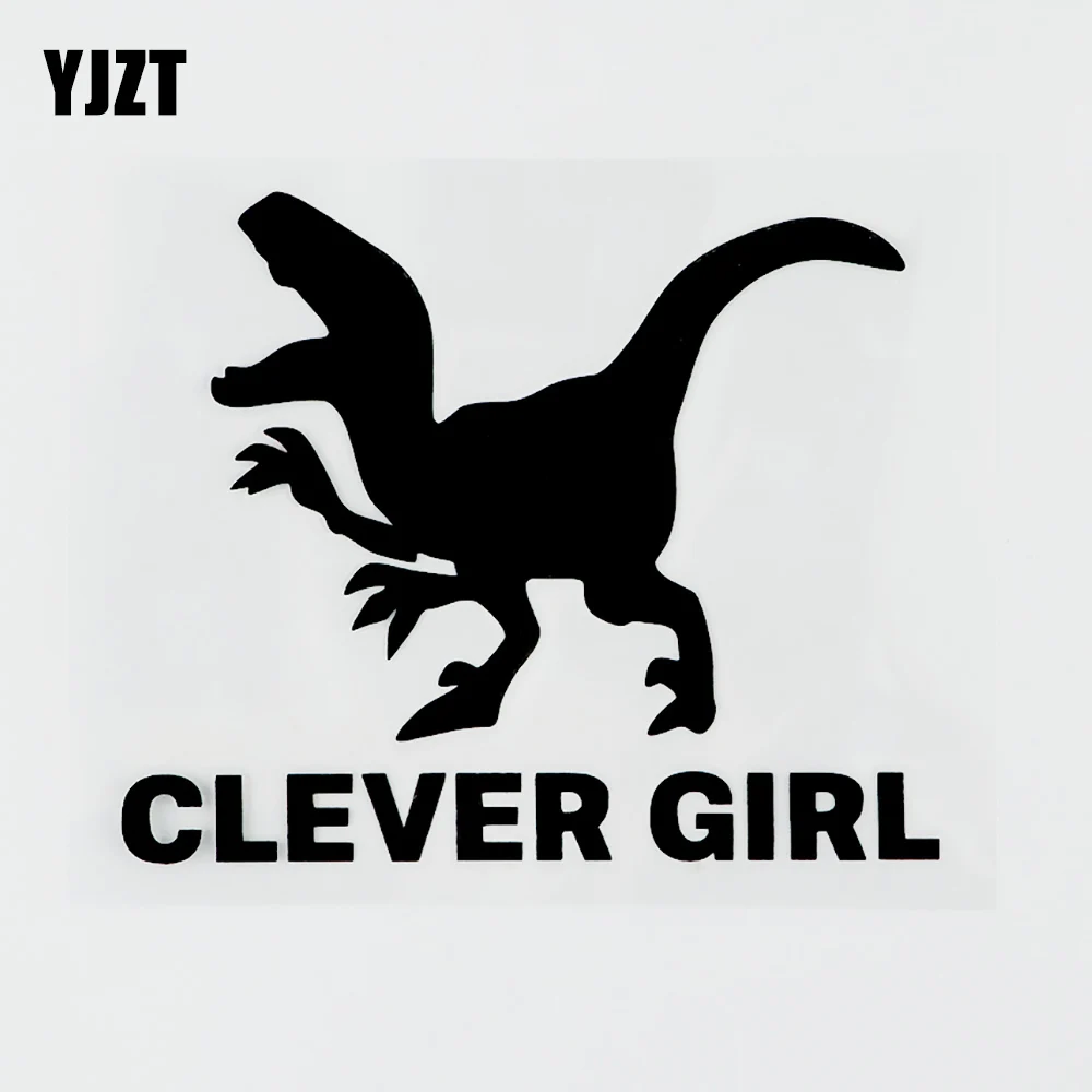 

YJZT, 11 см × 9 см, Виниловая наклейка с животными и девушками-динозаврами, черная/Серебристая Наклейка на машину 13F-0011