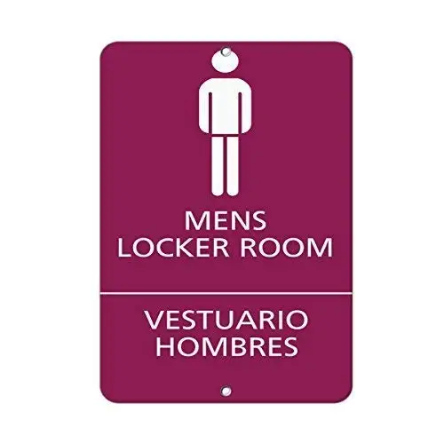 

Mens Locker Room Vestuario Hombres Ada Sign Notice Sign 12x16 Inch Safety Sign Warning Tin Metal Plaque