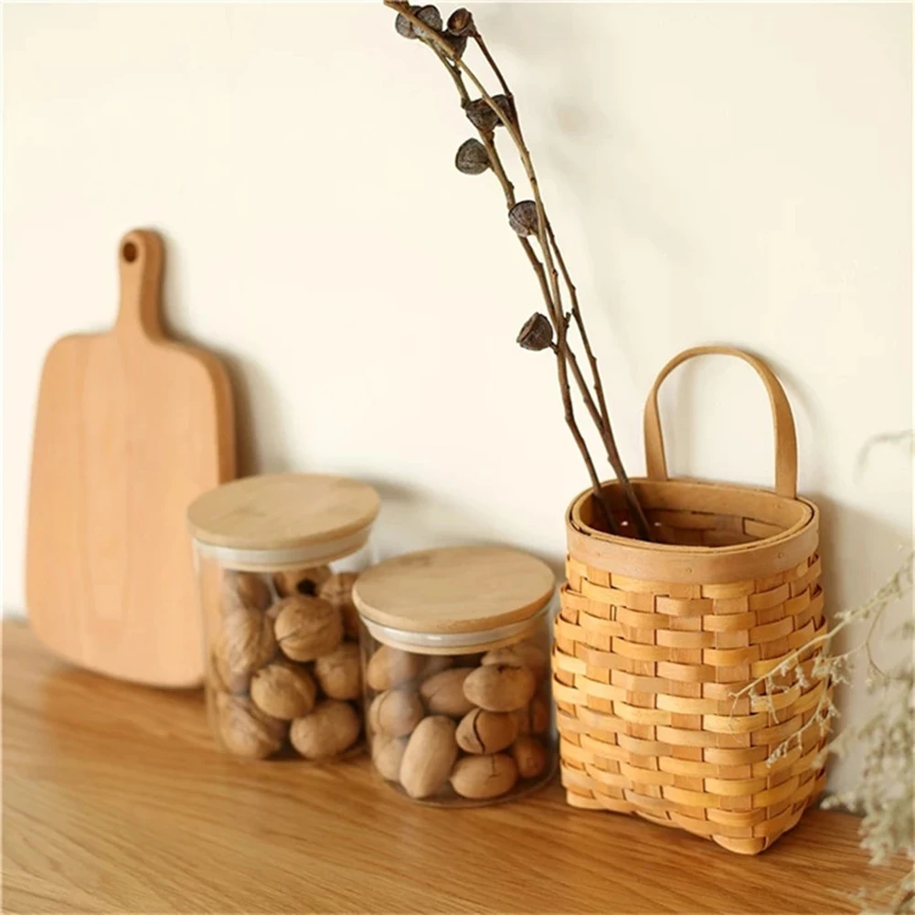 

Classic Bamboo Woven Storage Baskets Garden Rattan Planter Potted Basket Organizer Home Laundry Basket with Handle