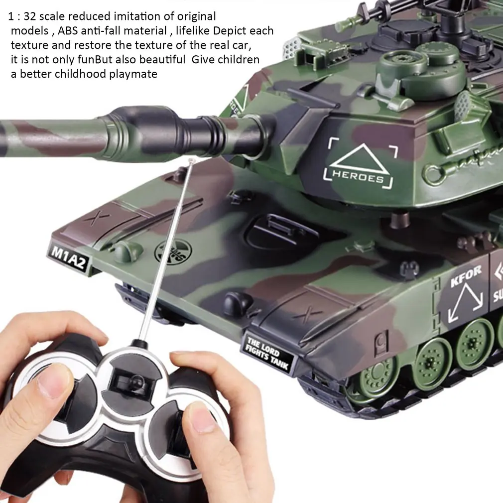 RC Battle Tank Crawler Tactical Vehicle Main Military Remote Control with Shoot Bullets Model Electronic Toys 1:32 | Игрушки и хобби