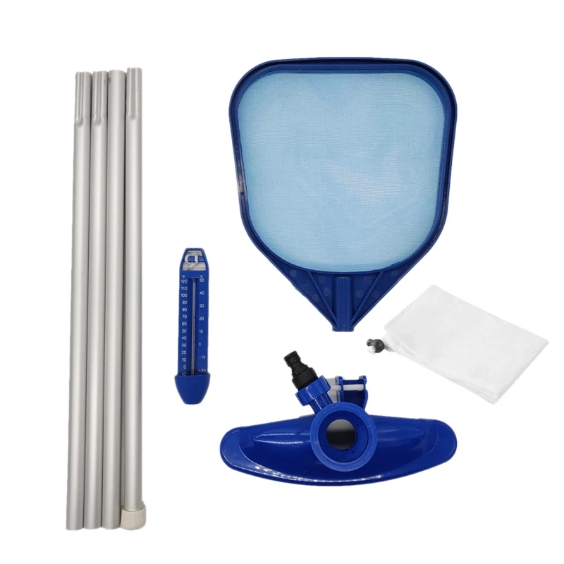 

Pool Vacuum Head and Skimmer Net Set Included Detachable Pole, Spa Pond Swimming Pool Cleaning Supplies Accessories