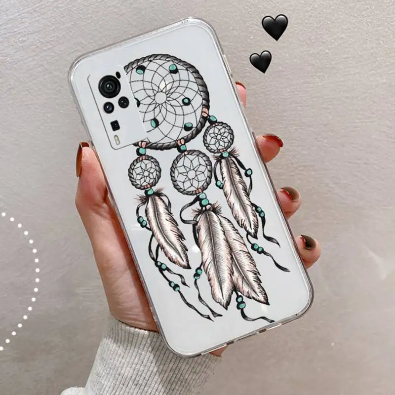 

Dream Catcher pattern Phone Case Transparent for vivo X 50 60 30 21 27 20 7 9 i s pro plus custom protective shell