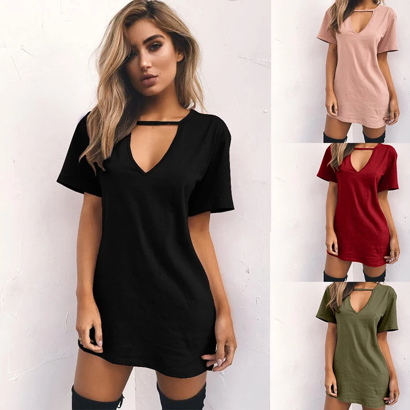 2020 новый дизайн Женская Сексуальная футболка летняя мини (черный/армейский