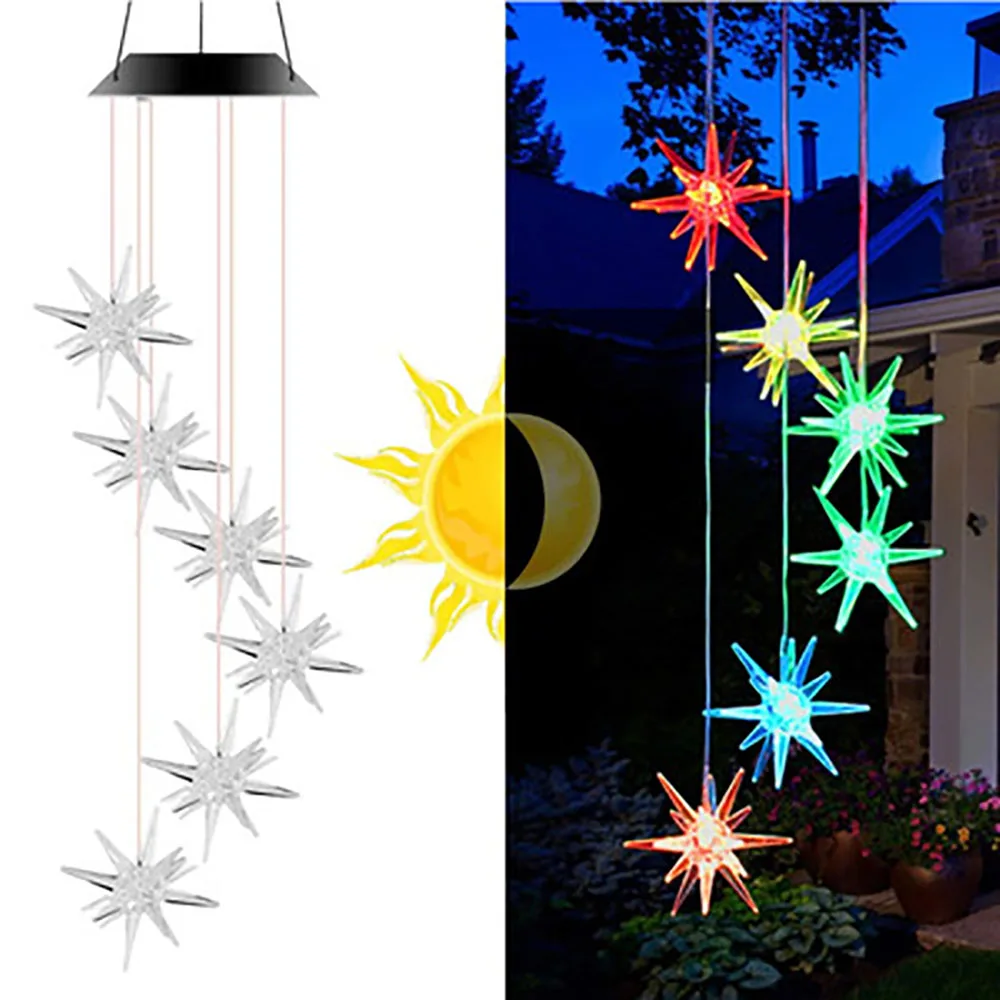 

Solar wind chime lights, outdoor solar garden decoration lights, butterfly lights, snowflake-shaped wind chimes string lights.