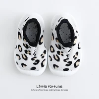 summer spring leopard soft bottom non slip floor socks solid color toddler girl boy shoes with transparent rubber soles kid baby