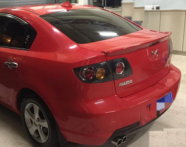 Горячая Распродажа праймер ABS черного и красного цвета задний спойлер для Mazda 3 M3