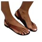 Женские сандалии, 2021, уличные сандалии с металлической пряжкой и когтями, уличные однотонные сандалии для отдыха из искусственной резины, на плоской подошве