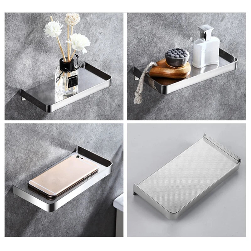 

Stainless Steel Bathroom Phone Towel Holder Bathroom Soap Holder Wall Mounted Soap Dish Rack Multi-Functional Storage Shelf