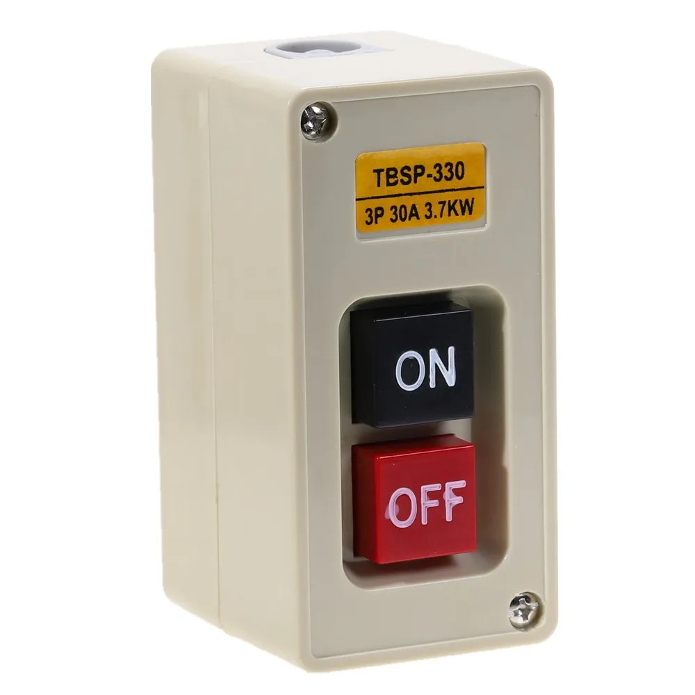 TBSP-330 3 фазы 3.7KW 30A пластиковая кнопка питания кнопочная панель управления ВКЛ-ВЫКЛ