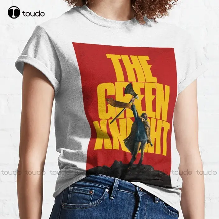 

Новинка, Классическая хлопковая Футболка с изображением фильма зеленого рыцаря, унисекс, женская и Мужская футболка