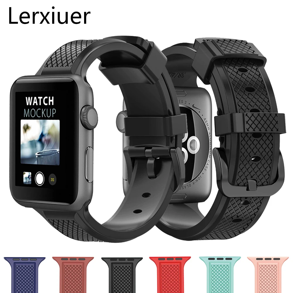 Силиконовый ремешок для часов apple watch 5 4 band 44 мм 40 мм iwatch 42 мм 38 мм браслет correa apple watch 5 4 3 2 1 Аксессуары