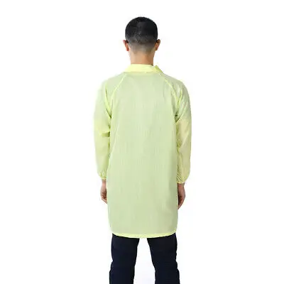 Антистатические комбинезоны унисекс ESD Lab Coat на пуговицах M/L/XL/XXL/XXXL желтые |