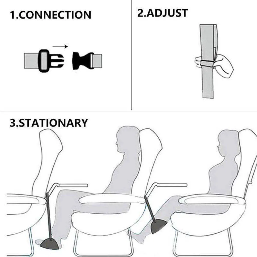 

Foot Hammock Airplane Leg Travel Footrest Adjustable Height Hanging Pad Improve Circulation Carry On Portable Flight Accessories