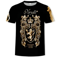 novelty 3d golden chain print baroque brand t shirt summer style short sleeve luxury royal men clothes hip hop tops tees