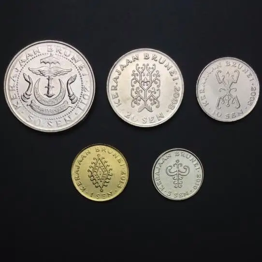 Набор из 5 предметов монеты Бруней королевские Азия настоящие для коллекции -