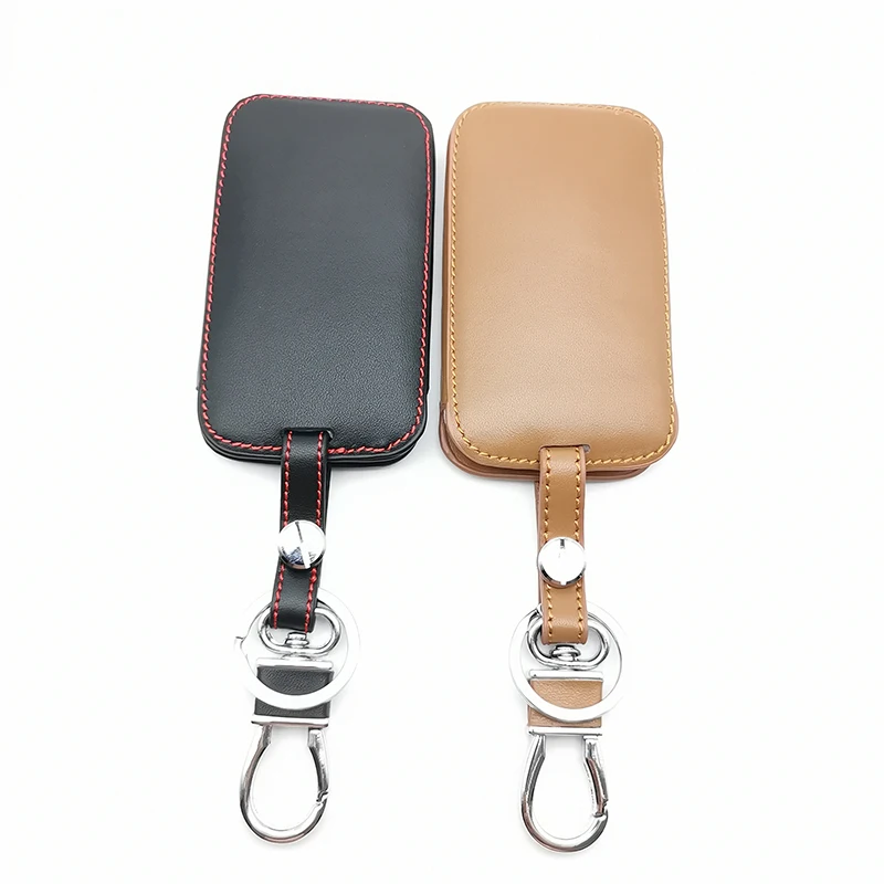 

100% Leather Car Key Case Key Holder Keychain Protector Accessories for Renault Laguna 2 Smart Buttons Shell Cover Remote Fob