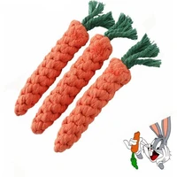 1pc carrot shape pet dog toys dog chew toys durable braided bite resistant puppy rabbit cat molar cleaning teeth cotton rope toy