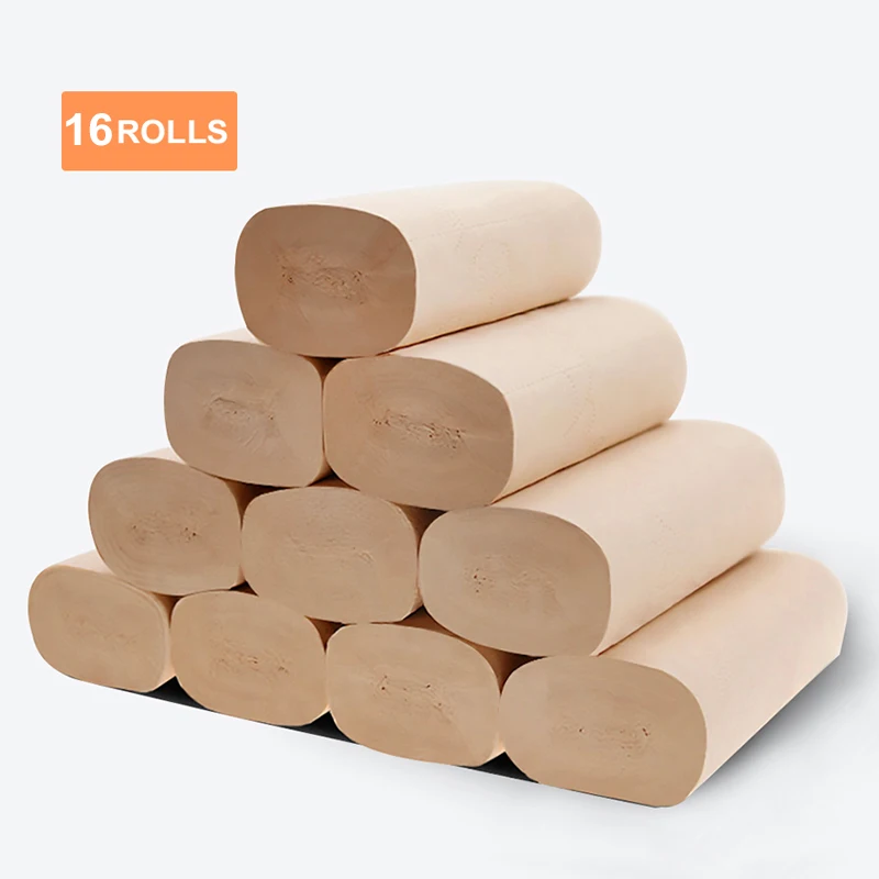 Туалетная бумага 100% переработанная 4 слойная желтая банная Ткань 16 индивидуально