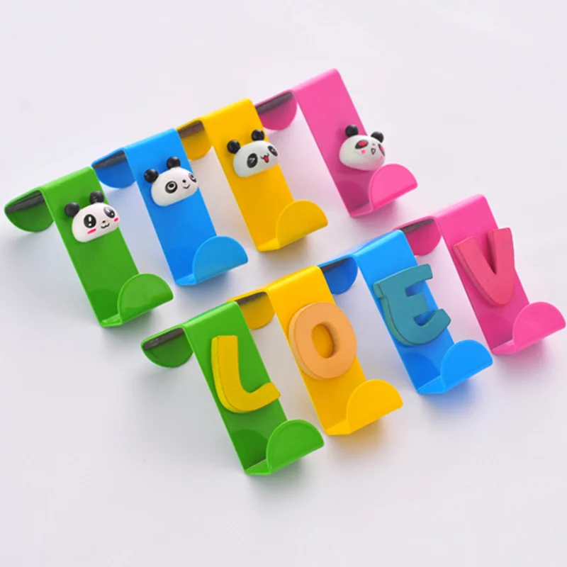4 шт. цветной с буквами панда над дверью крюк магнитом на холодильник вешалка для