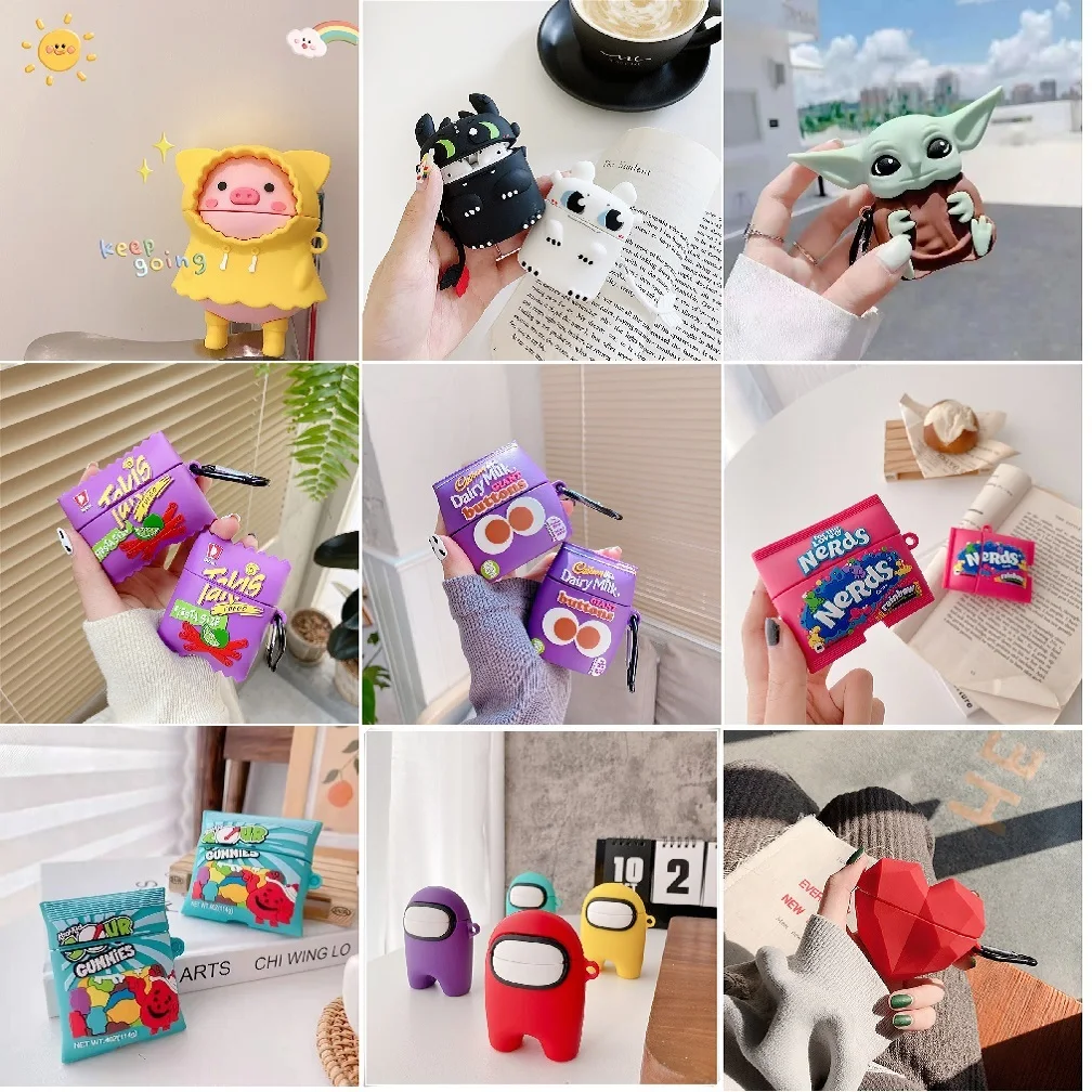 

3D Chocolate Ice Cream Food Silicone Headset Cases For Apple AirPods Pro Protective Earphone Charging Box Cover For AirPods 1 2