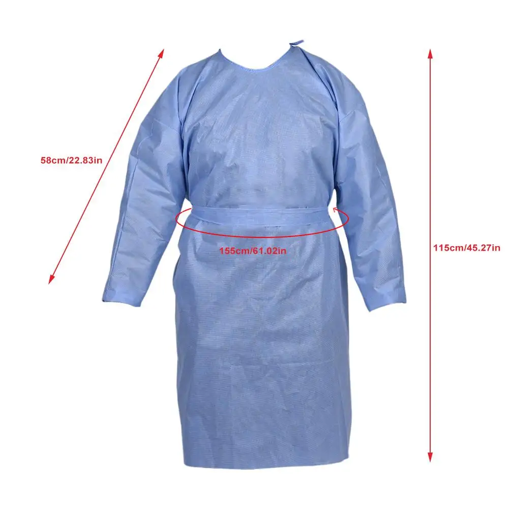 

10 PCS Protective Coveralls Non-woven Dustproof Disposable Protective Isolation Gown Clothing Factory Hospital Safety Clothing