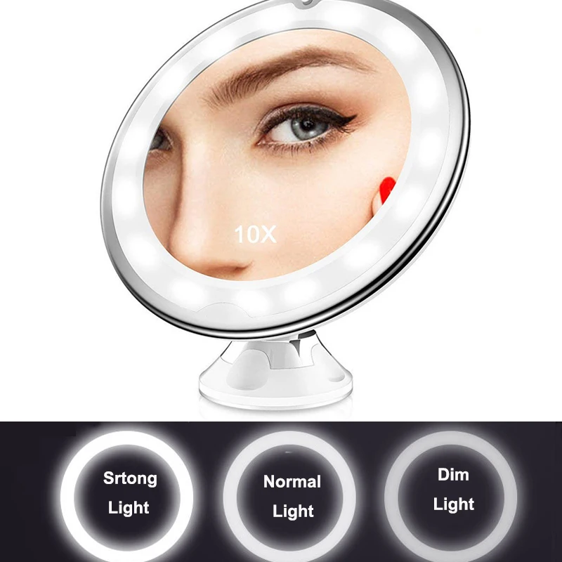 Новый светодиодный косметическое зеркало с 3 режимами освещения 10X