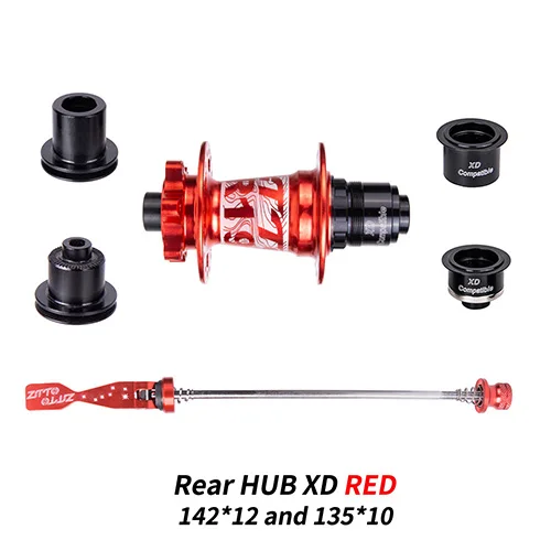Rear HUB XD Red ZTTO DR190 велосипедные ступицы диски для горных велосипедов тормоза 32 отверстия ступицы передние 2 подшипника задние 4 подшипника ступицы велосипеда Quick Release XD/HG трещотка 54 T - Цвет: Rear HUB XD Red